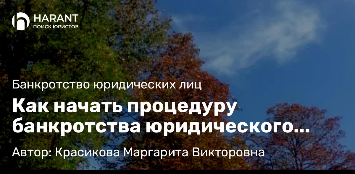 Юрист Красикова Маргарита Викторовна объясняет: Как начать процедуру банкротства юридического лица