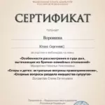 Сертификат - Воронина Юлия Сергеевна