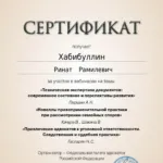 Сертификат - Хабибуллин Ринат Рамилевич