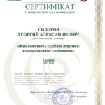 Сертификат СИА 1 - Сидоров Георгий Александрович