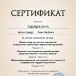 Сертификат 2 - Козловский Александр Николаевич