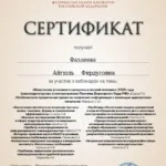 Сертификат  6  час - Фазлеева Айгюль Фирдусовна