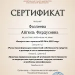 Сертификат 6 часов - Фазлеева Айгюль Фирдусовна