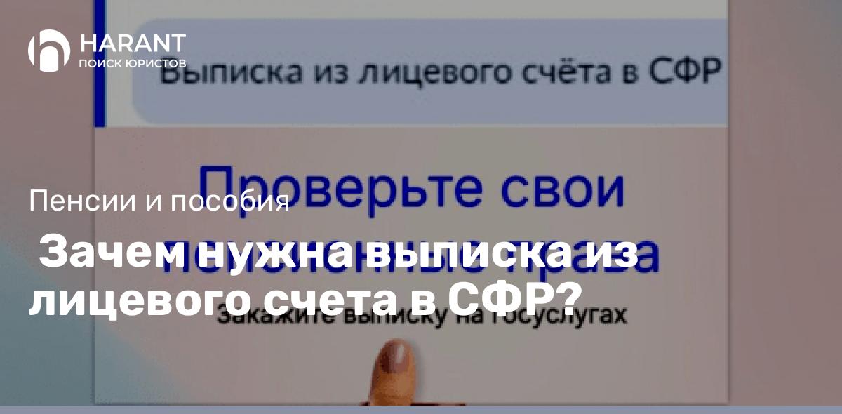  Зачем нужна выписка из лицевого счета в СФР?