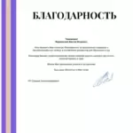 Благодарность - Варминский Виктор Игоревич