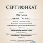 Сертификат - Мартынов Николай Сергеевич