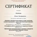 Сертификат - Жуйкова Юлия Валерьевна
