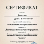 Сертификат от 13 ноября 2024 г. - Давыдов Денис Валентинович
