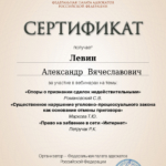 Сертификат 2 - Левин Александр Вячеславович