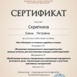 Сертификат 30.01.25 - Скрипкина Елена Петровна