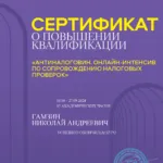 Сертификат - Гамзин Николай Андреевич