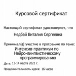 Сертификат 2 - Недбай Виталия Сергеевна
