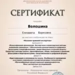 Сертификат - Волошина Елизавета Борисовна