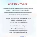 Благодарность 4 - Калинов Максим Анатольевич