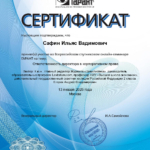 Сертификат Гарант Сафин 13.01.2025 - Сафин Ильяс Вадимович