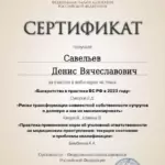 Сертификат 5 - Савельев Денис Вячеславович