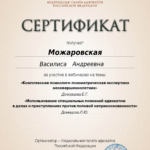 Сертификат - Можаровская Василиса Андреевна