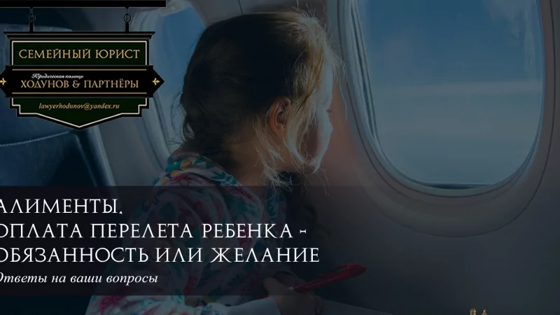 Юрист Ходунов Александр Сергеевич объясняет: Алименты. Оплата перелета ребенка – обязанность или желание?