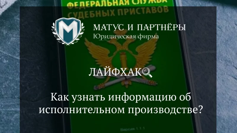 Юрист Матус Владислав Сергеевич объясняет: Как узнать информацию об исполнительном производстве?