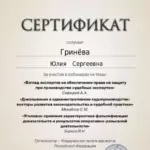 Сертификат 3 - Гринёва Юлия Сергеевна