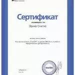 Сертификат - Снитко Эрика Валерьевна
