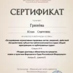 Сертификат - Гринёва Юлия Сергеевна