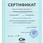 Сертификат 3 - Рабиевская Юлия Викторовна