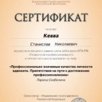 Сертификат 14 - Кевва Станислав Николаевич