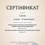Сертификат 10 - Соков Андрей Владимирович