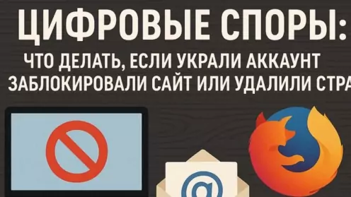Цифровые споры: что делать, если украли аккаунт, заблокировали сайт или удалили страницу