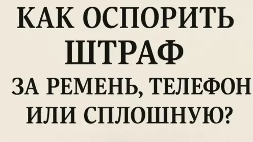 Штраф за ремень, телефон или сплошную: как оспорить и выиграть?