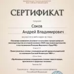 Сертификат 11 - Соков Андрей Владимирович