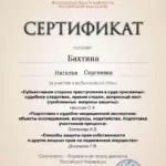 Сертификат 3 - Бахтина Наталья Сергеевна