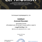 Сертификат Гарант 2025 - Банных Алексей Юрьевич