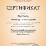 Сертификат 6 - Карташов Александр Александрович