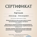Сертификат 15 - Карташов Александр Александрович