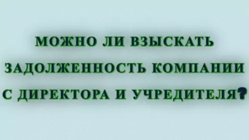 📃МОЖНО ЛИ ВЗЫСКАТЬ ЗАДОЛЖЕННОСТЬ КОМПАНИИ С ДИРЕКТОРА И УЧРЕДИТЕЛЯ?