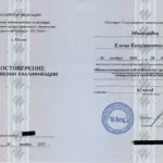 Повышение квалификации - Анисимова (Мышливец) Елена Константиновна