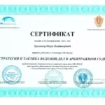 Сертификат - Коломеец Игорь Владимирович