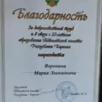 Благодарность - Воронина Мария Леонидовна