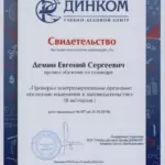 Свидетельство 2013 - Демин Евгений Сергеевич