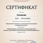 Сертификат 07.04. – 6ч - Салосин Олег Николаевич