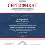 Сертификат - Бородайлюк Мария Андреевна