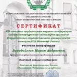 Сертификат участника - Бородайлюк Мария Андреевна