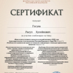 Сертификат 10 - Гогуев Расул Хусейнович