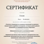 Сертификат 13 - Гогуев Расул Хусейнович
