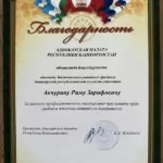 Благодарность - Акчурин Рим Зарифович