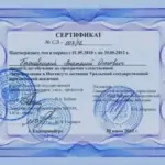 Сертификат - Броновицкий Анатолий Олегович