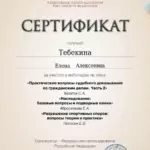 Сертификат - Тебекина Елена Алексеевна