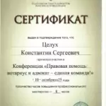 Сертификат 2025 - Целух Константин Сергеевич